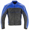 Streetz Eclipse Black Leather Jacket - Blue / Black